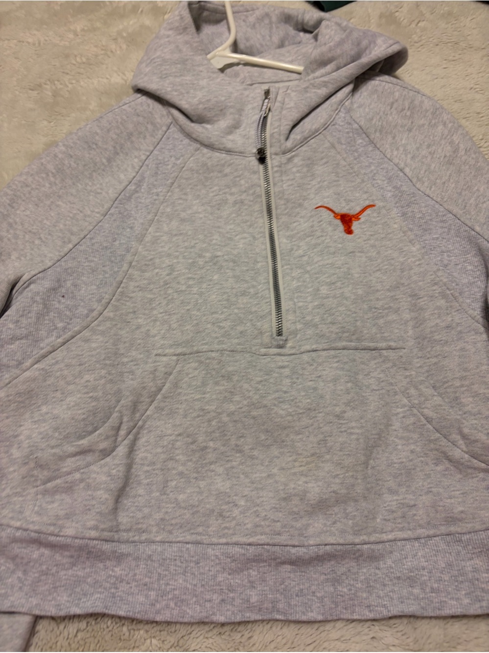 University Longhorns lululemon scuba cropped Light Gray Half-Zip Hooded Sweater
